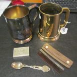 A tankard presented to Levan Thomas by the Trappers Club 1960, another presented to Capt. A.