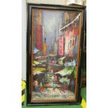 Tang Ping - oil chinese street scene