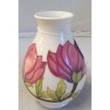 A modern Moorcroft vase Magnolia Ivory