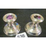 A pair silver candlesticks