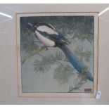 William Seaby - woodblock print Magpie, monogrammed A.W.S.
