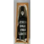 A bottle of Barbeito Boal 1960 Madeira boxed