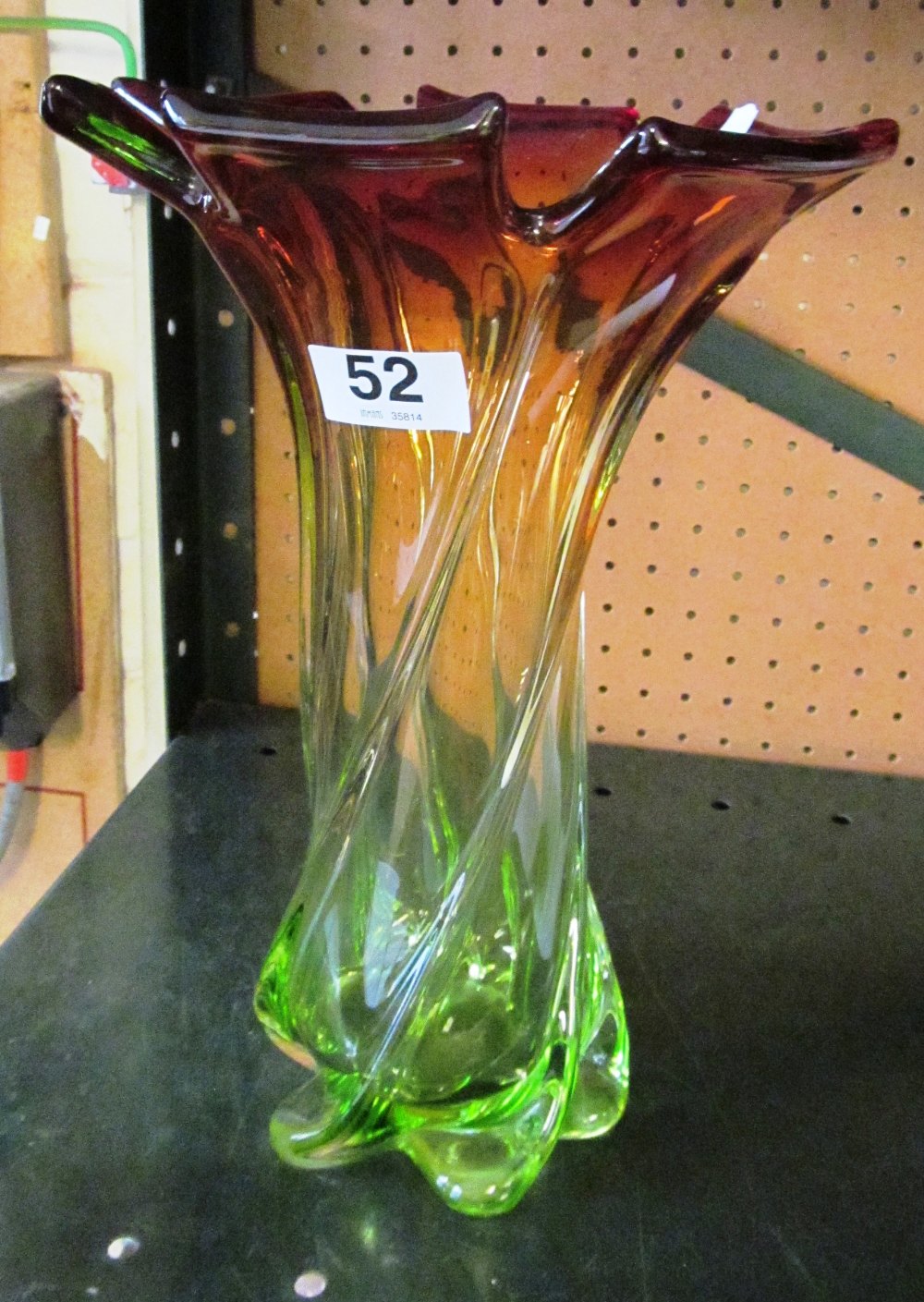 A Murano glass vase green and orange