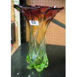 A Murano glass vase green and orange