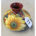 A modern Moorcroft squat vase Inca circa 1994