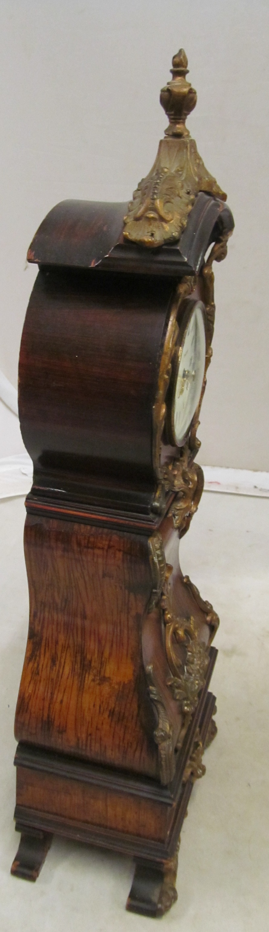 A 19th Century continental rosewood miniature longcase clock with battery movement - Image 2 of 3