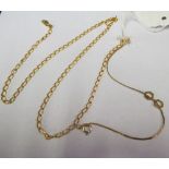 A 9ct 'S' link bracelet and a 9ct gold necklace