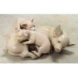 A Lladro group of sow and piglets