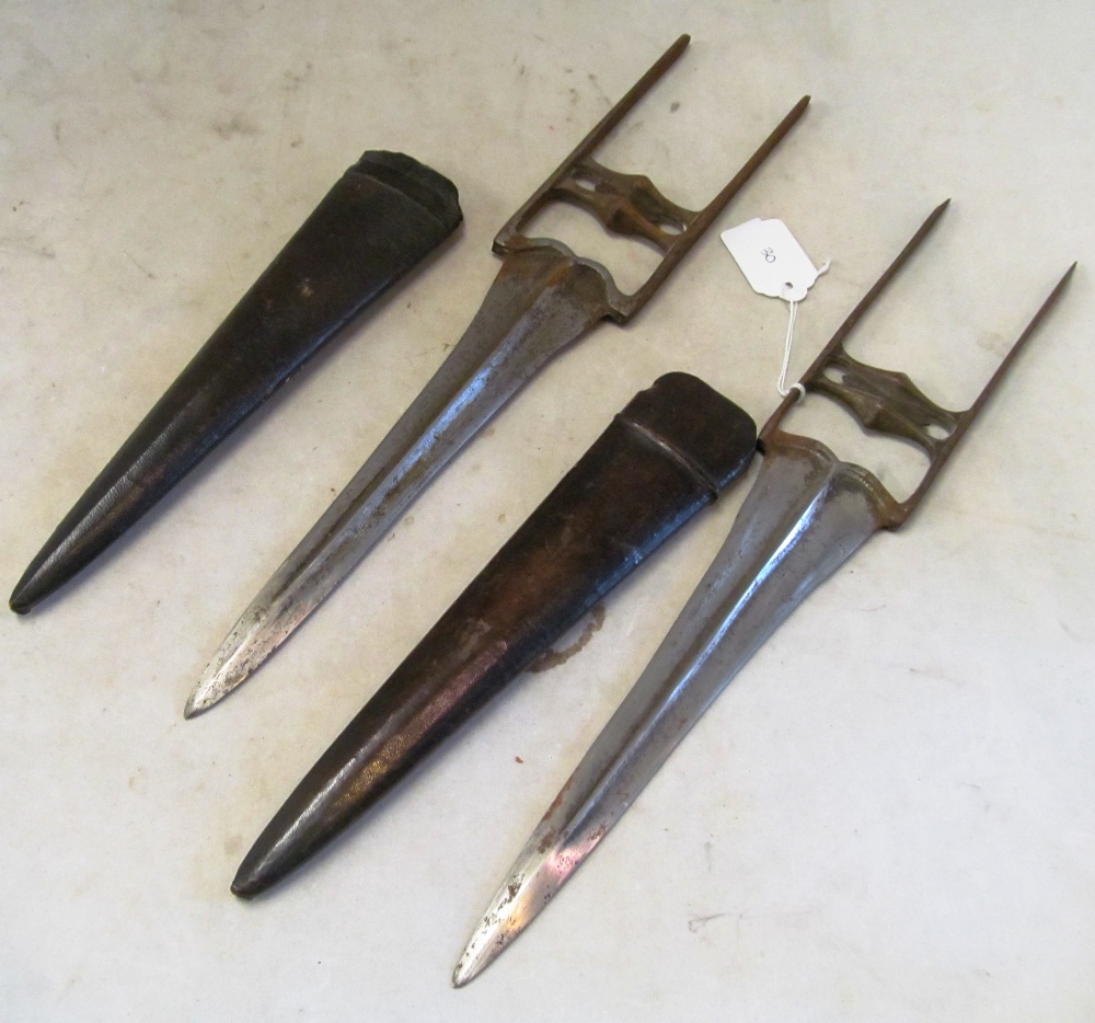 Two late 19th Century Indian steel push daggers - Image 2 of 3