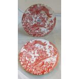 Two Royal Crown Derby plated Red Aves and a Vienna plate