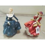 Two Royal Doulton figures Top O The Hill and Fragrance