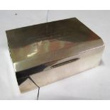 A silver cigarette box 'to Nancy Price'