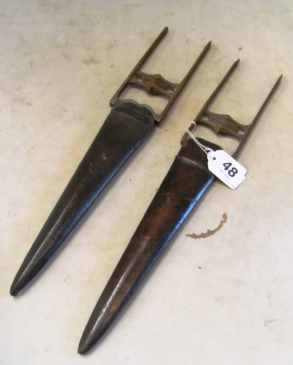 Two late 19th Century Indian steel push daggers