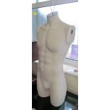 A white mannequin of a male torso