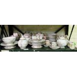 A mixed group of oriental eggshell china teaware and an oriental teaset decorated cranes and bamboo