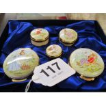 A Royal Doulton limited edtion set of five enamel boxes Bunnykins 206/500