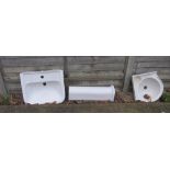 Two hand wash basins