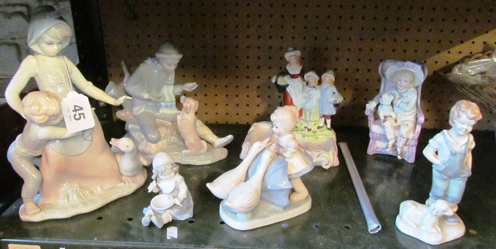 A Yardley lavender soap dish and various figures