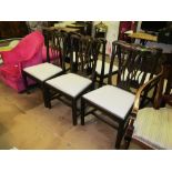 A set of six late 19th Century Chippendale style mahogany chairs