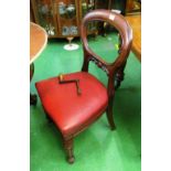 A set of six Victorian balloon back dining chairs