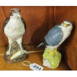 Two Royal Doulton bird of prey whiskey models Whyte & Mackay Merlin and Osprey (empty)