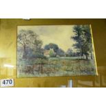 A pair of watercolours rural scenes signed T S 1904 and 1905 and another signed B.S.E