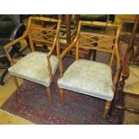 A pair delicate elbow chairs