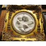 Two reproduction panels children in gilt frames