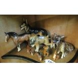 A Beswick horse and other animals (some repaired)