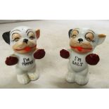 A pair of bonzo dog pepper and salt and two other dog ornaments