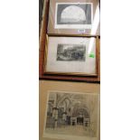 A print The Chapel, Roedean School, print Rottingdean and a print Scratchells Bay and other prints