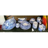 Some Spode Italian china with platter, teapot (a/f), mug (a/f) etc and two Spode Captians tankards