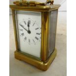 A brass carriage clock