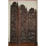 A Burmese style carved floral screen