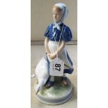 A Royal Copenhagen figure girl with duck