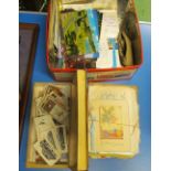 Various postcards, greeting cards, cigarette cards and vintage bus tickets