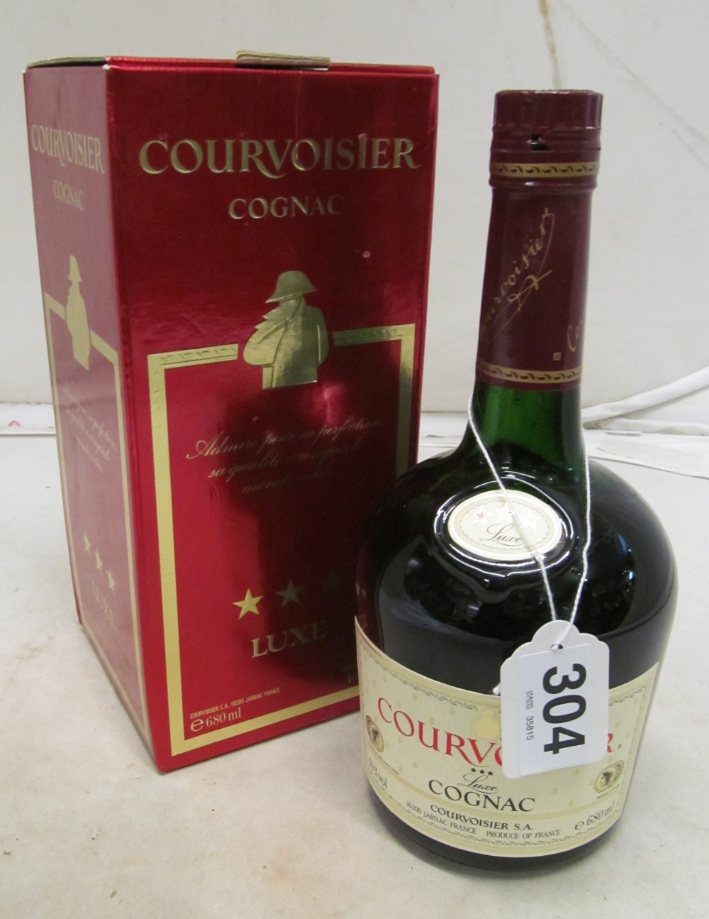 A bottle of couvoisier Cognac 680ml boxed