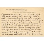 DOYLE ARTHUR CONAN: (1859-1930) Scottish Author, creator of Sherlock Holmes. A fine A.L.S.