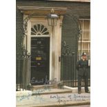 BRITISH PRIME MINISTERS: A multiple signed colour 4 x 6 postcard depicting the famous entrance to