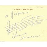 MANCINI HENRY: (1924-1994) American Composer and Conductor. One the main film composers ever.