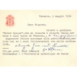 JOHN XXIII: (1881-1963) Pope of the Roman Catholic Church 1958-63. A fine T.L.S., `+ Angelo Gius.