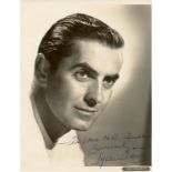 POWER TYRONE: (1914-1958) American Actor. Vintage signed and inscribed 7.