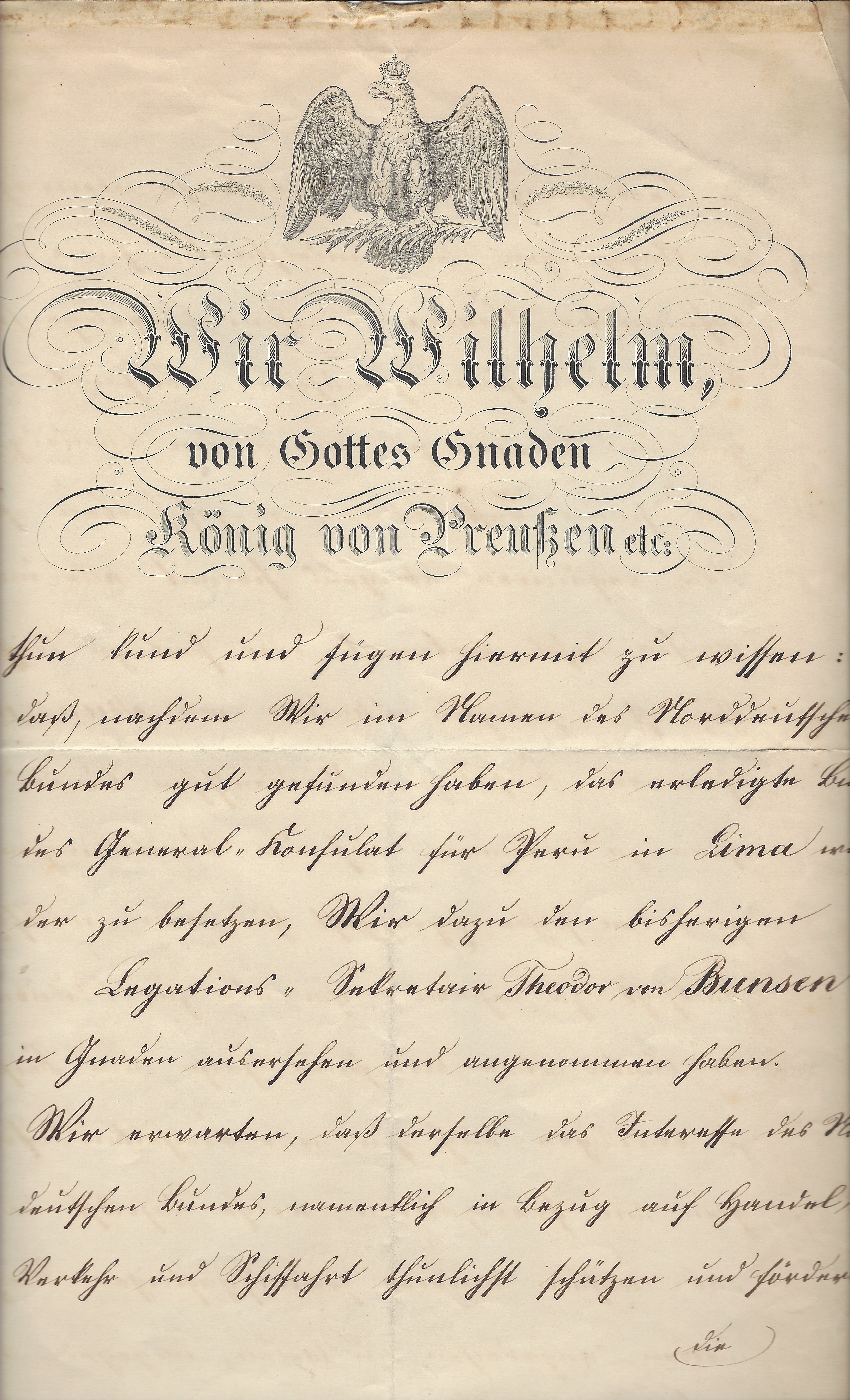 BISMARCK & WILHELM I: OTTO VON BISMARCK (1815-1898) Prussian Statesman,