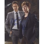 LAW & ORDER: Colour signed 11 x 14 photograph by Jeff Goldblum (1952- ) and Julianne Nicholson