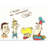 BELGIANS CARTOONISTS: Small and good selection of sketches by three well known Belgian Cartoonists,