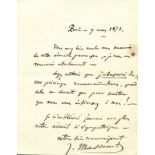 MASSENET JULES: (1842-1912) French Composer. A good A.L.S., J.