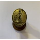 FRENCH REVOLUTION MATRIX SEAL: A rare and unusual wooden matrix seal, used for wax seals,