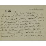 MAUPASSANT GUY DE: (1850-1893) French Writer. A.L.S., Maupassant, two pages, 12mo, Paris, n.d.