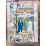 ILLUMINATED MANUSCRIPT: Very attractive religious illuminated manuscript of the XVth Century,