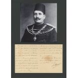 FUAD I OF EGYPT: (1868-1936) Sultan of Egypt 1917-22, later King of Egypt 1922-36.